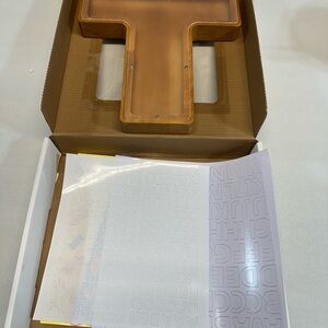 Wooden Letter T Money Bank with Stickers